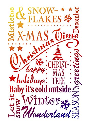 Viva Decor Schablone DIN A3 Christmas Time, Weihnachtsschablone von Viva Decor