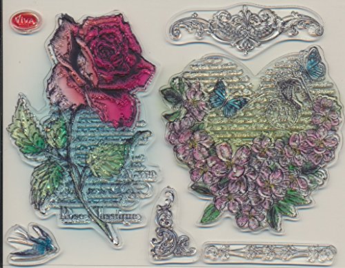 Silikonstempel „Blumenherz & Rose“ 14 x 18 cm Silikonstempel „Blumenherz & Rose“ 14 x 18 cm von Viva Decor