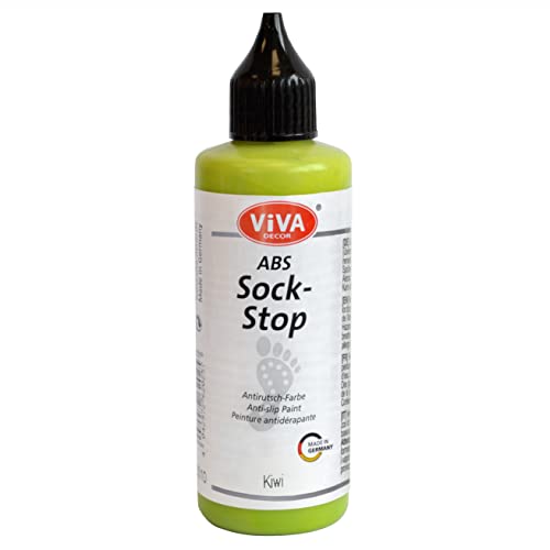 Viva Decor ABS Sock Stop 82 ml - Kiwi - Flüssige Anti-Rutsch-Beschichtung für Socken, vielseitig einsetzbar auf Wolle, Filz, Teppichen und Textilien - Sock Stopper Flüssig für sicheren Halt von Viva Decor