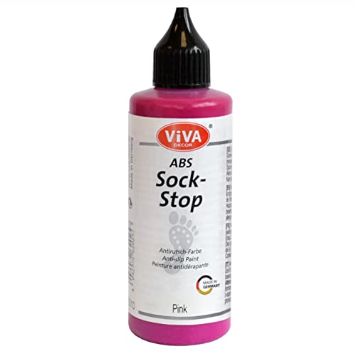 Viva Decor ABS Sock Stop 82 ml - Pink - Flüssige Anti-Rutsch-Beschichtung für Socken, vielseitig einsetzbar auf Wolle, Filz, Teppichen und Textilien - Sock Stopper Flüssig für sicheren Halt von Viva Decor