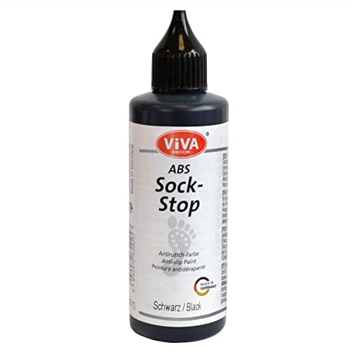 Viva Decor ABS Sock Stop 82 ml - Schwarz - Flüssige Anti-Rutsch-Beschichtung für Socken, vielseitig einsetzbar auf Wolle, Filz, Teppichen und Textilien - Sock Stopper Flüssig für sicheren Halt von Viva Decor