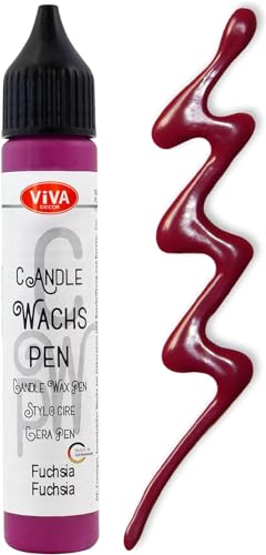 Viva Decor Wachs Pen 28ml (Fuchsia) Premium Candle Liner & Wax-Pen - Ideal für individuelle Kerzengestaltung - Hochwertiger Wachs-Stift zum Anmalen, Verzieren & Personalisieren von Viva Decor