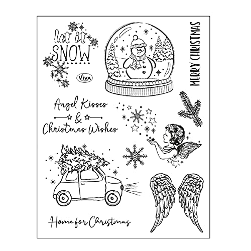 Viva Decor️ Clear-Stamps (ANGEL KISSES 14 X 18 cm) Silikon Stempel - Prägung Stempel - DIY Dekoration stanzen - Stempel Silikon - DIY Stamp - Stempel Prägung – designed bei Viva Decor Germany von Viva Decor