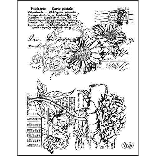 Viva Decor® Clear-Stamps (Gerbera & Pfingstrose) Silikon Stempel - Prägung Stempel - DIY Dekoration stanzen - Stempel Silikon - DIY Stamp - Stempel Prägung - Made in Germany von Viva Decor