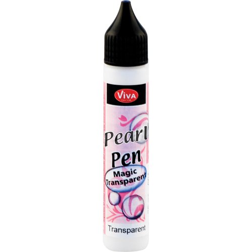 Viva Decor Perlen Pen (Transparent, 28 ml) 3D Pearl Pen - T Shirt Marker zum Bemalen von Stoff und Textilien - Deko Farben - Stifte Perlen - Made in Germany von Viva Decor