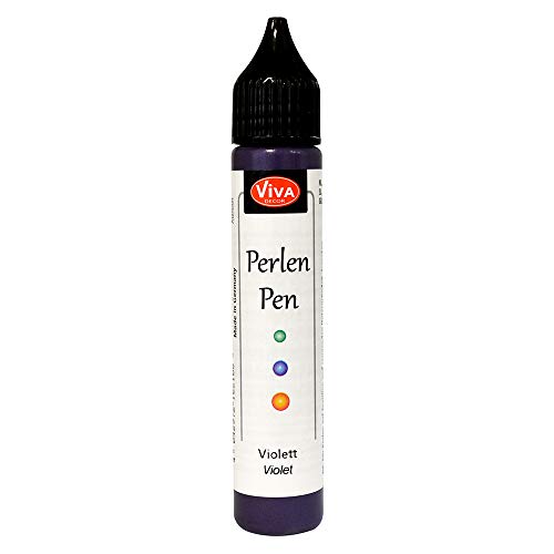 Viva Decor®️ Perlen Pen (Violett, 28 ml) 3D Pearl Pen - T Shirt Marker zum Bemalen von Stoff und Textilien - Deko Farben - Stifte Perlen - Made in Germany von Viva Decor