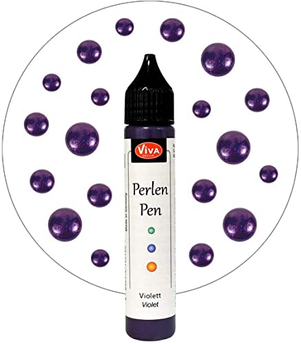 Viva Decor®️ Perlen Pen (Violett, 28 ml) 3D Pearl Pen - T Shirt Marker zum Bemalen von Stoff und Textilien - Deko Farben - Stifte Perlen - Made in Germany von Viva Decor