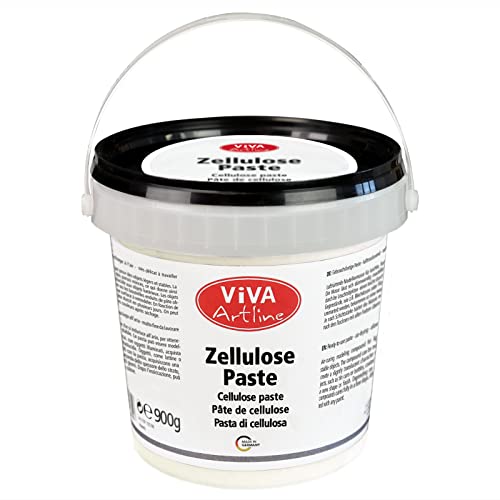 Viva Decor Artline Zellulose Paste (Farbe Natur-Weiß, 900 g) Leichte Modelliermasse lufttrocknend für Mixed Media-Künstler - Art Supplies für Leinwand, Deko und Skulpturen - Made in Germany von Viva Decor