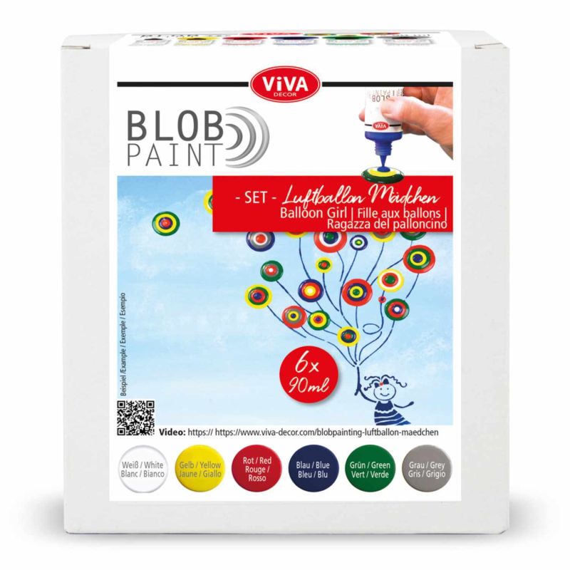 Blob Paint Set Luftballon-Mädchen 6x90ml von Viva Decor