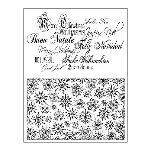 Viva Decor Silikon Stempel - Weihnachtliches Hintergrundmotiv & Schrift - DIY Dekoration Stanzen - Made in Germany von Viva Decor