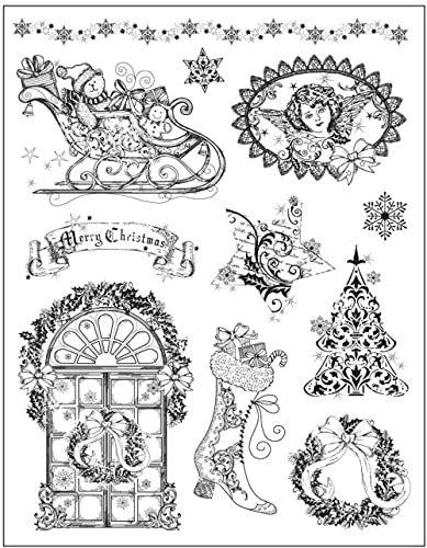 Viva Decor Clear-Stamps (Weihnachtsmotive nostalgisch) Silikon Stempel - Prägung Stempel - DIY Dekoration stanzen - Stempel Silikon - DIY Stamp - Stempel Prägung - Designed in Germany von Viva Decor