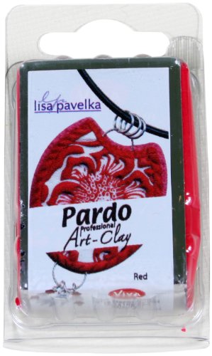 Viva Decor PARDO Art Clay - Rot 56 g, Polymer Clay Modelliermasse ofenhärtend fest, formstabil, hohe Randschärfe, lange lagerstabil durch wiederverschließbare Box von Viva Decor