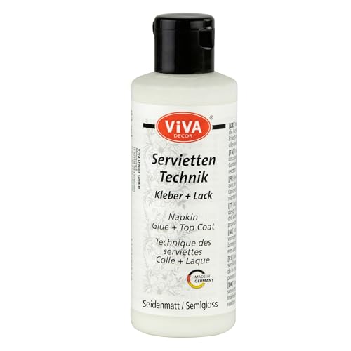 Viva Decor Serviettentechnik Kleber und Lack (Seidenmatt, Transparent, 82 ml) Serviettenkleber transparent, Decoupage Kleber für Serviettentechnik - Made in Germany Viva Decor Serviettentechnik Kleber und Lack (Seidenmatt, Transparent, 82 ml) Serviettenkleber transparent, Decoupage Kleber für Serviettentechnik - Made in Germany von Viva Decor