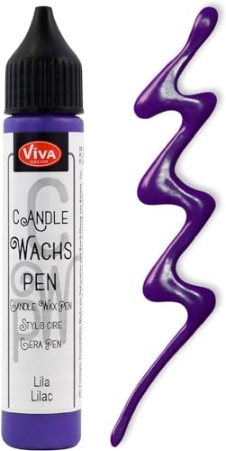 Viva Decor Wachs Pen 28ml (Violett) Premium Candle Liner & Wax-Pen - Ideal für individuelle Kerzengestaltung - Hochwertiger Wachs-Stift zum Anmalen, Verzieren & Personalisieren von Viva Decor
