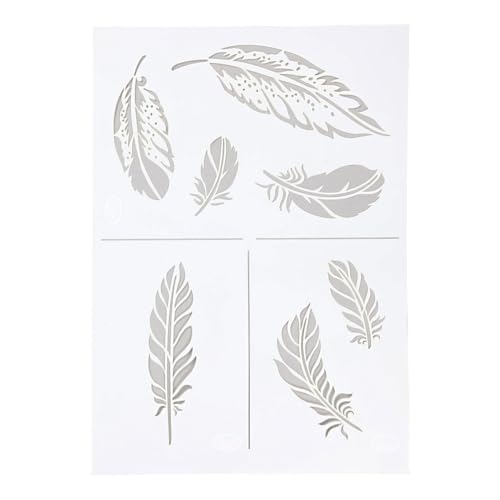 Universal Schablone Federn stencil feather A4 vintage shabby upcycling von Viva