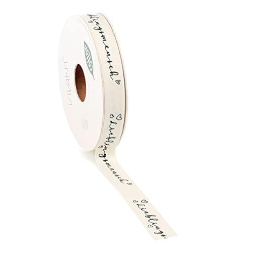 Geschenkband Schleifenband Dekoband mit süßen Sprüchen - 0,69€/m - 20m x 15mm (Lieblingsmensch) von Vivant