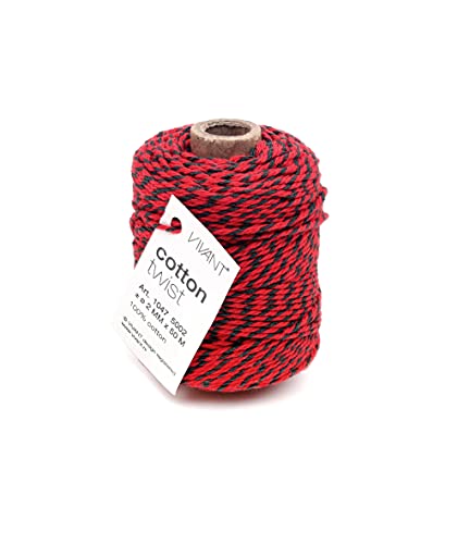 VIVANT Cord Cotton twist 50mx2mm fine dunkel rot von Vivant