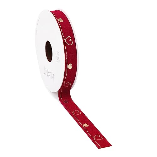 Vivant Geschenkband Schleifenband Dekoband Rot mit goldenen Herzen 5m x 15mm - Geschenkband Valentinstag, Geschenkband Geburtstag, Geschenkband mit Herzen, Geschenkbänder Vivant Geschenkband Schleifenband Dekoband Rot mit goldenen Herzen 5m x 15mm - Geschenkband Valentinstag, Geschenkband Geburtstag, Geschenkband mit Herzen, Geschenkbänder von Vivant