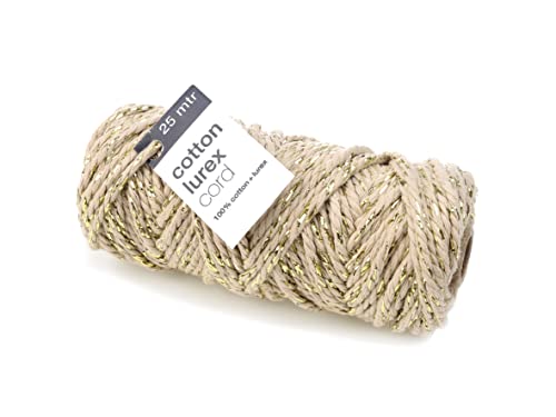 Vivant Kordel Cotton Lurex Twist Cord 25mx4mm. Baumwolle mit Lurex-Akzenten Bastelschnur Dekoration DIY Kunstgewerbe und Deko Ideal zum Handarbeiten, Geschenke Verpacken an Weihnachten taupe Vivant Kordel Cotton Lurex Twist Cord 25mx4mm. Baumwolle mit Lurex-Akzenten Bastelschnur Dekoration DIY Kunstgewerbe und Deko Ideal zum Handarbeiten, Geschenke Verpacken an Weihnachten taupe von Vivant