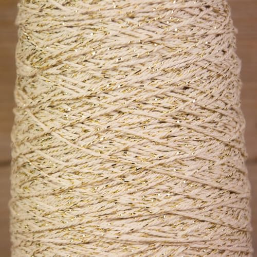 Vivant Kordel Cotton Lurex Twist Cord 300mx2mm. Baumwolle mit Lurex-Akzenten Bastelschnur Dekoration DIY Kunstgewerbe und Deko Ideal zum Handarbeiten, Geschenke Verpacken an Weihnachten crème von Vivant