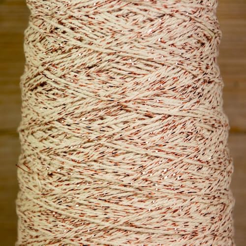 Vivant Kordel Cotton Lurex Twist Cord 300mx2mm. Baumwolle mit Lurex-Akzenten Bastelschnur Dekoration DIY Kunstgewerbe und Deko Ideal zum Handarbeiten, Geschenke Verpacken an Weihnachten rot von Vivant