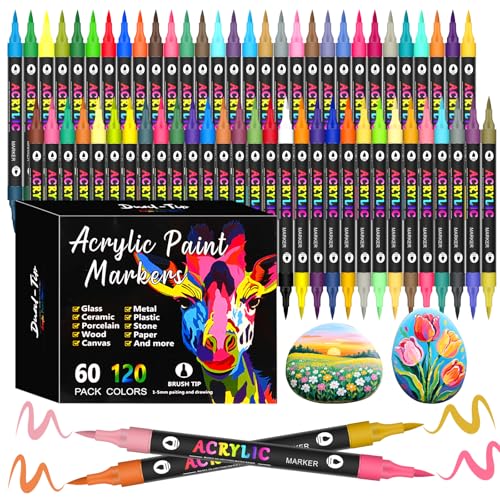 120 Farben Acrylstifte 60 Stifte-acrylstifte für steine wasserfest mit deckend & schnelltrocknend-acrylmarker acrylic marker & acrylic paint marker für Glas Holz Leinwand Keramik Papier 120 Farben Acrylstifte 60 Stifte-acrylstifte für steine wasserfest mit deckend & schnelltrocknend-acrylmarker acrylic marker & acrylic paint marker für Glas Holz Leinwand Keramik Papier von VividHues