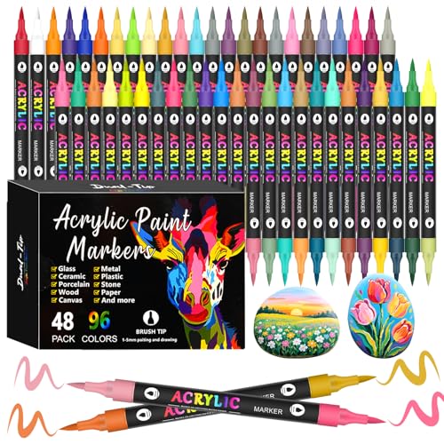 96 Farben Acrylstifte 48 Stifte-acrylstifte für steine wasserfest mit deckend & schnelltrocknend-acrylmarker acrylic marker & acrylic paint marker für Glas Holz Leinwand Keramik Papier 96 Farben Acrylstifte 48 Stifte-acrylstifte für steine wasserfest mit deckend & schnelltrocknend-acrylmarker acrylic marker & acrylic paint marker für Glas Holz Leinwand Keramik Papier von VividHues
