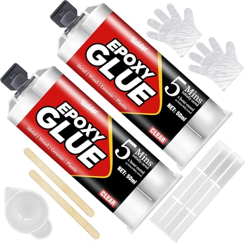 Epoxidkleber 100ml - 5 Minuten Epoxidharz Klebstoff Extra Stark für Metall, Kunststoff, Holz, Keramik, Glas, 2K Transparenter Epoxidharz Kraftkleber, Robust, Wasserfest und Hitzebeständig Epoxidkleber 100ml - 5 Minuten Epoxidharz Klebstoff Extra Stark für Metall, Kunststoff, Holz, Keramik, Glas, 2K Transparenter Epoxidharz Kraftkleber, Robust, Wasserfest und Hitzebeständig von Vividye