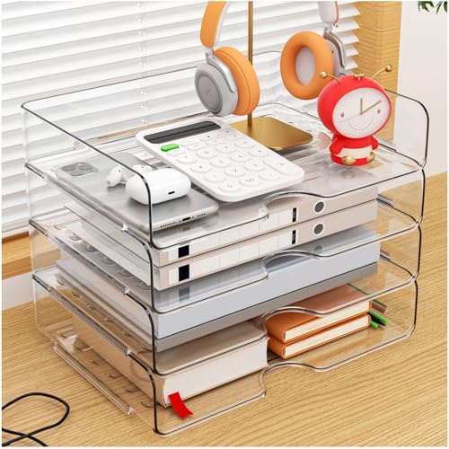 Vivihomety Papier-Organizer, Briefablage, Acryl, stapelbar, Schreibtisch-Organizer, transparenter Büro-Organizer für Aktenpapier, iPad, Briefe, A4-Bürodatei, Bücher, Notizen, 2 Stück Vivihomety Papier-Organizer, Briefablage, Acryl, stapelbar, Schreibtisch-Organizer, transparenter Büro-Organizer für Aktenpapier, iPad, Briefe, A4-Bürodatei, Bücher, Notizen, 2 Stück von Vivihomety