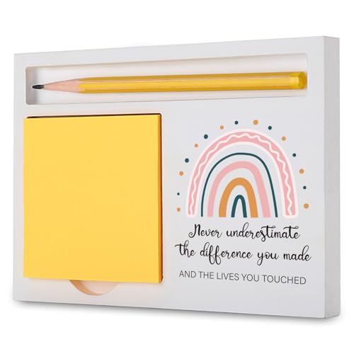 Vivopisew Inspirierende Dankeschön-Geschenke, Schreibtisch-Organizer aus Holz mit Regenbogenkunst und erhebender Botschaft, Bürodekoration für Mentor, Lehrer, Therapeuten, Mitarbeiter oder Freiwillige von Vivopisew