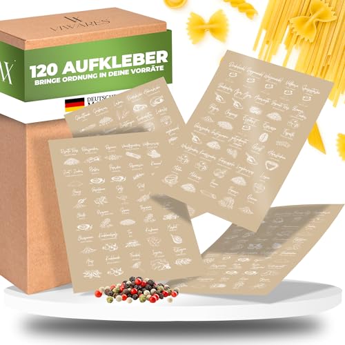 Viwares Lebensmitteletiketten, Gewürzetiketten, Transparent, Weißer Aufdruck, Gewürzaufkleber, Vorratsetiketten, Küchenetiketten, Gewürze, Etiketten, Aufkleber, Selbstklebend, 120 Stk. von Viwares