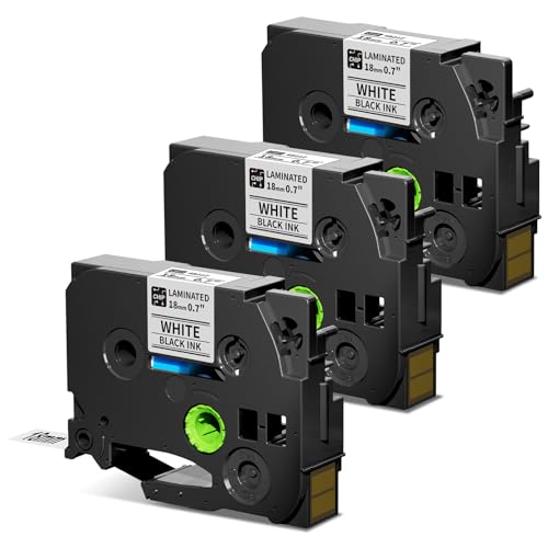 Vixic kompatibel für Brother P-touch Bänder 18mm Schriftband für Brother TZ Tape TZ-241 TZe241 Schwarz auf Weiß für PT-2030 PT-D450VP PT-D400 PTE300VP PTE500VP PT-D600 PT-P750W (3-Pack) von Vixic