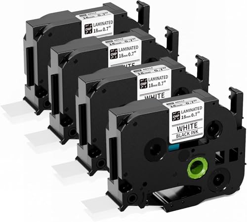 Vixic kompatibel für Brother P-touch Bänder 18mm TZe-241 Schriftbandfür für Brother TZ Tape TZ 241 TZe241 Schwarz auf Weiß für PT-2030 PT-D450VP PT-D400 PTE300VP PTE500VP PT-D600 PT-P750W (4-Pack) Vixic kompatibel für Brother P-touch Bänder 18mm TZe-241 Schriftbandfür für Brother TZ Tape TZ 241 TZe241 Schwarz auf Weiß für PT-2030 PT-D450VP PT-D400 PTE300VP PTE500VP PT-D600 PT-P750W (4-Pack) von Vixic