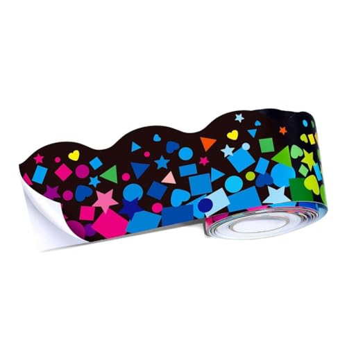 Vjsujehgy 1 Rolle 59 Fuß Selbstklebende Pinnwandränder, Gewellte Konfetti-Randaufkleber für die Dekoration im Schulklassenzimmer Vjsujehgy 1 Rolle 59 Fuß Selbstklebende Pinnwandränder, Gewellte Konfetti-Randaufkleber für die Dekoration im Schulklassenzimmer von Vjsujehgy