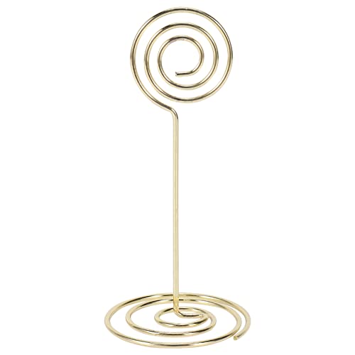 Vjsujehgy 12 Paket Tischnummer Kartenhalter Fotohalter Staender Platz Papier Menue Clips, Kreisform (golden) von Vjsujehgy