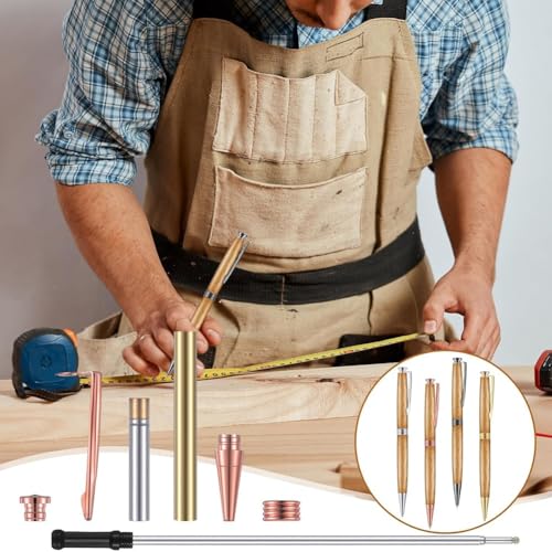 Vjsujehgy 12pcs 7mm Trimline Twist Pen Slimline Twist Pen Kit mit -Drechsel-Drehelementen für Holzdrehen DIY Basteln von Vjsujehgy