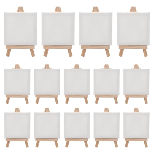 Vjsujehgy 14 StüCk Mini Leinwand und Staffelei Pinsel Set, Leinwand 4 X 4, Vorgespannte Leinwand, Mini Malerei Set, Kinder Malerei Party Vjsujehgy 14 StüCk Mini Leinwand und Staffelei Pinsel Set, Leinwand 4 X 4, Vorgespannte Leinwand, Mini Malerei Set, Kinder Malerei Party von Vjsujehgy