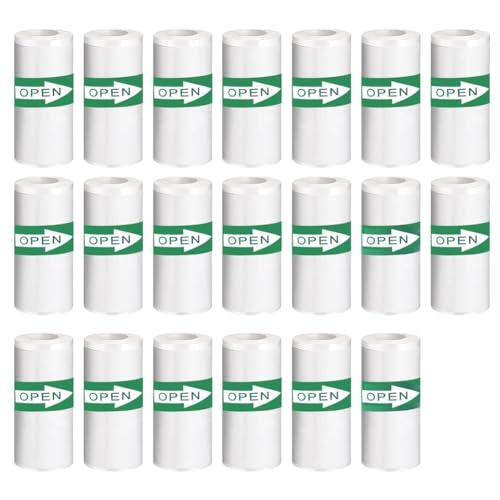 Vjsujehgy 20 Stück Mini-Druckerpapier, Thermoaufkleberpapier, Selbstklebend, Mini-Thermodruckerpapier, Notizen, Schwarz auf, 5,7 X 2,5 Cm, Einfache Installation, Einfach zu Verwenden von Vjsujehgy