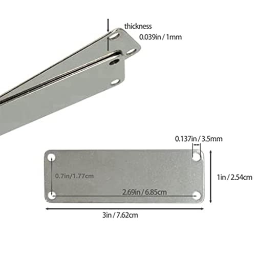 Vjsujehgy 25Er-Pack Edelstahl-Gravurrohlinge, Rechteckige Stempelrohlinge mit 4 LöChern 1 X 3 von Vjsujehgy