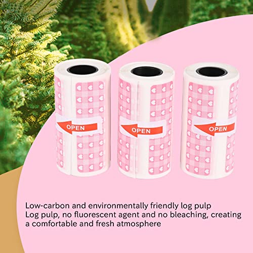 Vjsujehgy 3X Papier Rolle, Farbdirekt Thermoetikettenrolle 50X15Mm Druck mit Starkem Klebestift für A6 Rosa von Vjsujehgy