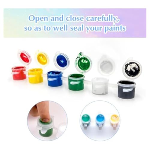 Vjsujehgy 60 Leere Farbdosenstreifen 3 Ml mit 30 Pinsel-Set Klar Lackbecher-Set mit Deckel Acryl für Kunstschule von Vjsujehgy