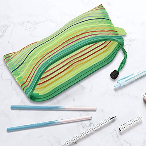 Vjsujehgy A6 ReißVerschluss Gitter Gewebe Beutel, Bleistift Stift Tasche Dokument Tasche Aufbewahrungs Tasche für Reisen Make-Up, BüRos Lieferungen, ZubehöR (14 StüCke) von Vjsujehgy