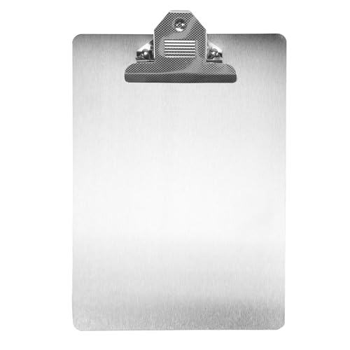 Vjsujehgy Akten Ordner Metall Zwischenablage A4 Rostfreier Stahl Klemme Brett Organizer Binder Board MenüSchiene für BüRo Schule Lehren von Vjsujehgy