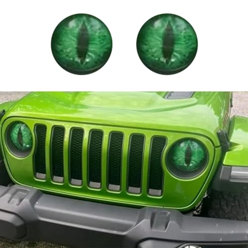 Vjsujehgy Beast Eyes Scheinwerfer-Aufkleber, 3D-Aufkleber, Runde, Scheinwerfer-Aufkleber, Autofenster-/Stoßstangen-Aufkleber, Rot von Vjsujehgy