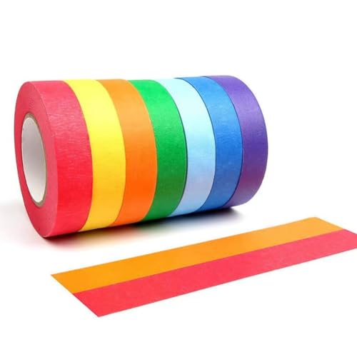 Vjsujehgy Farbiges Abdeckband, Farbiges Malerband für Kunst und, Zeichenband, Bastelband, Papierband, Buntes Klebeband, C, Einfach zu Verwenden Vjsujehgy Farbiges Abdeckband, Farbiges Malerband für Kunst und, Zeichenband, Bastelband, Papierband, Buntes Klebeband, C, Einfach zu Verwenden von Vjsujehgy