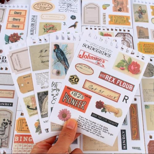 Vjsujehgy Junk Journal Supplies PreTut Washi Stickers Buch Aufkleber Buch für Journaling B von Vjsujehgy