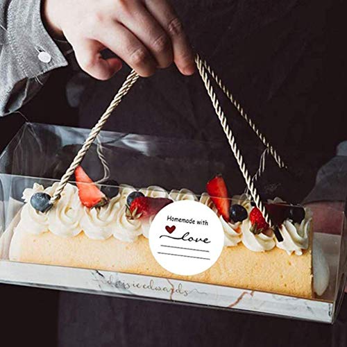 Vjsujehgy Selbstgemacht mit Liebe Aufkleber mit zum Schreiben Runder GeschenkanhäNger, Geschenkaufkleber, Handgemachte Aufkleber 500 Etiketten Pro Rolle von Vjsujehgy