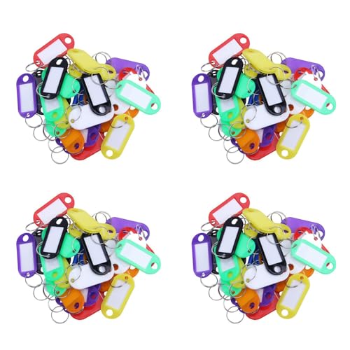 Vklopdsh 128X Mehrfarbige Kunststoff-Schlüsselanhänger-Erkennungsmarken Gepäck-Erkennungsmarken mit Geteiltem Schlüsselring von Vklopdsh