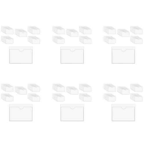 Vklopdsh 360 Stück Selbstklebende Etiketten Halter Karten Fächer Etiketten Halter Durchsichtige Bibliothek Karten Halter mit Oben Offen für Kartei Karten von Vklopdsh