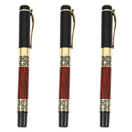 Vklopdsh 3X Chinesische Klassische Gelschreiber Elegante Goldene Metall Kugelschreiber fürBüro Business Unterschrift SchüLer Geschenk von Vklopdsh